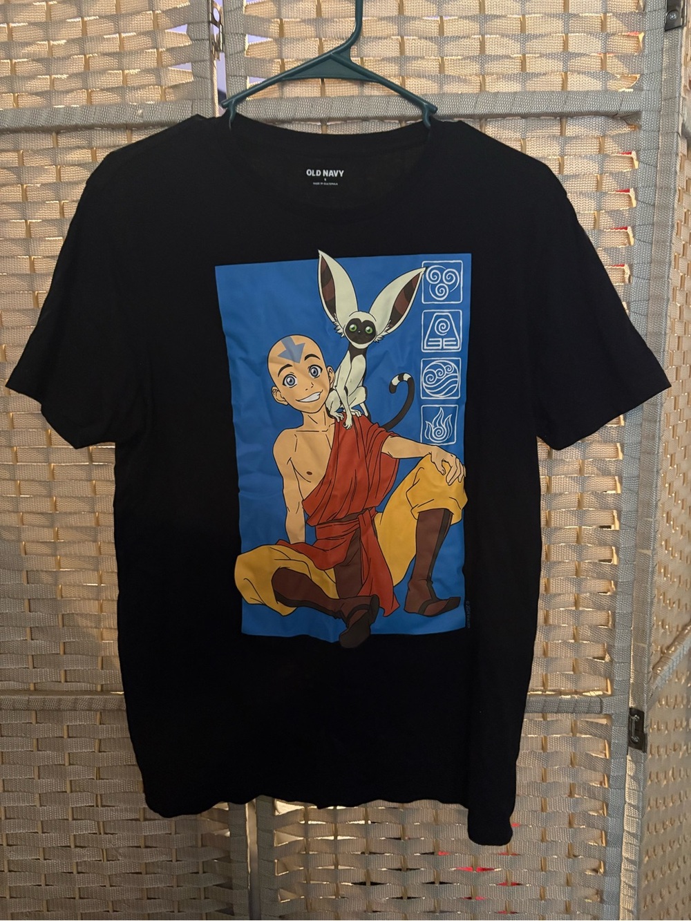 Old Navy Black Avatar Aang & Momo Graphic Tee